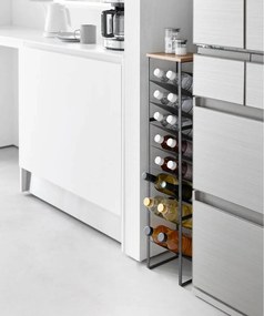 Čierny kovový regál na víno počet fliaš 16 20x88,5x19 cm Tower – YAMAZAKI