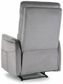 Elektrické polohovacie kreslo Solon Velvet s masážou sivé