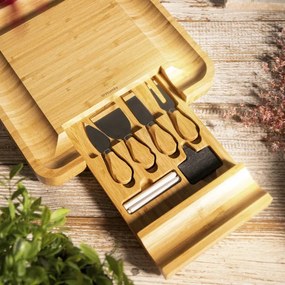 Servírovacia doska RUMI s nožmi a miskami 887388