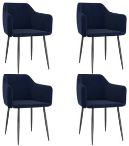 Jedálenské stoličky 4 ks modré zamat