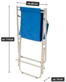Skladacia stolička, hliníková, modrá