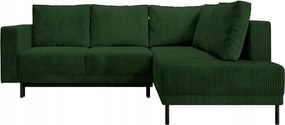Rohová sedacia súprava Rodriguez (p) (tmavozelená čierna)