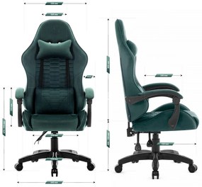 Herné kreslo HC-1000 Green - zamatová látka