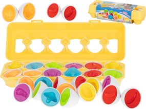 KIK Vzdelávacie puzzle vajíčka 12 ks – triedič tvarov a farieb