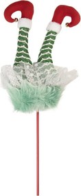 Christmas Decoration Elf Legs 22x10x75 Cm Green Wood - 22*10*75 cm