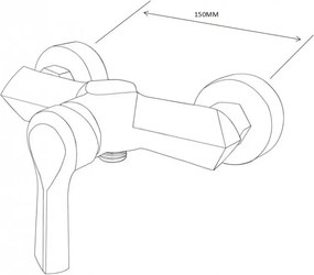 Mexen Sabre, nástenná sprchová batéria, čierna matná, 72140-70