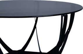 Konferenčný stolík Maya, 80 cm, čierny/sivé sklo