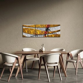 Abstraktný obraz (s hodinami) (90x30 cm)