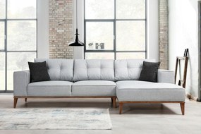 Rohová sedacia súprava Mountain (p) (Svetlá sivá)