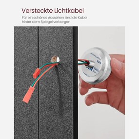 Toaletný stolík s LED osvetlením, nastaviteľný jas, so zásuvkami, čierny