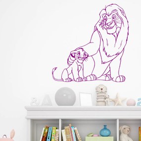Veselá Stena Samolepka na stenu na stenu Mufasa a Simba Leví kráľ Farba: černá