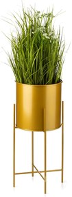 KOVOVÝ KVETINÁČ SO STOJANOM GOLDEN 55X21 CM ZLATÁ