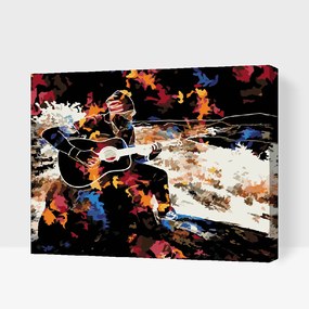 Gario Maľovanie podľa čísel Gitarista Rozmery: 100 x 80 cm, Rámovanie: S vnútorným rámom