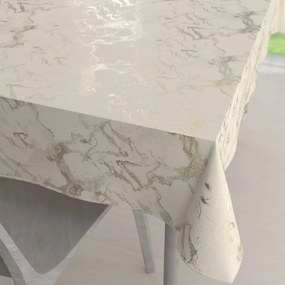 Biante Veľký zamatový obdĺžnikový obrus Isabela IBL-017 Zlatý/dymový mramor na smotanovom 160x220 cm