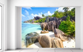 Gario Fototapeta Tropický ostrov La Digue Veľkosť: 200 x 135 cm, Materiál: Samolepiaca