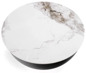 Konferenční stolek CECILIA 73 cm bílý mramor/šedý/zlatý
