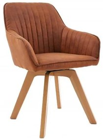 Otočná dizajnová stolička LIVORNO, vintage hnedá, mikrovlákno