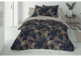 Obliečky zo zmesi bavlny a ľanu Vodné listy, 220 x 200 cm, 2 ks 70 x 80 cm