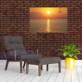 Obraz - Západ slnka nad oceánom (90x60 cm)
