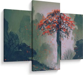 Obraz osamoteného červeného stromu (90x60 cm)