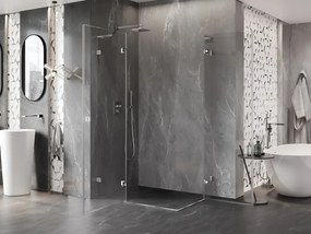 Mexen Lunar L Duo sklopný sprchový kút 85 x 75 cm, 8mm číre sklo, chrómový profil, 834L-085L-075P-01-00