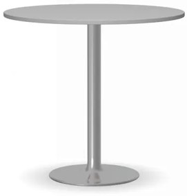 Konferenčný stolík FILIP II, priemer 800 mm, chrómovaná podnož, doska sivá