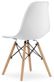 Set dvoch jedálenských stoličiek OSAKA biele (hnedé nohy) 2ks