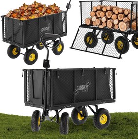 Garden Line XL DVOJFUNKČNÝ ZÁHRADNÝ VOZÍK – ČIERNY S PLACHTOU
