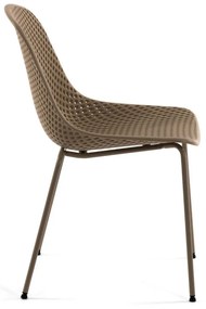 Svetlohnedá kovová záhradná stolička Quinby – Kave Home