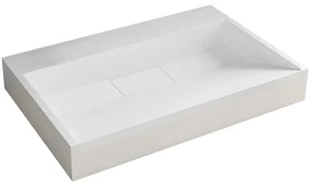 CERANO - Umývadlo z liateho mramoru Vita - nástenné aj na dosku - biela matná - 60x37 cm, CER-CER-8050BD6938