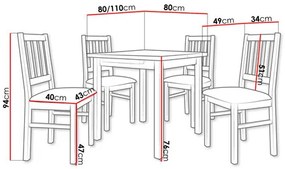 Jedálenský set (pre 4 osoby) Asume AL9 (sonoma + tmavomodrá). Vlastná spoľahlivá doprava až k Vám domov. 1121734