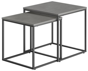Dekorstudio Set 2ks kávových stolíkov - Betón / čierne nohy