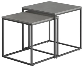 Dekorstudio Set 2ks kávových stolíkov - Betón / čierne nohy