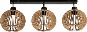 Stropné svietidlo LED luster nastaviteľný drevený 3xe27