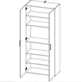 Policová skriňa Multiraum, 70 cm, biela