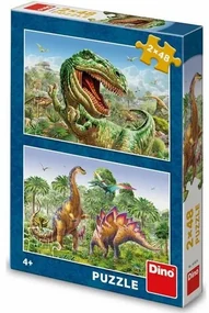Dino Puzzle Súboj dinosaurov, 2x 48 dielikov