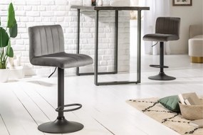 Dizajnová barová stolička Walnut sivý zamat
