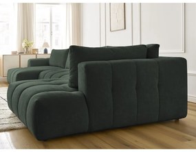 Zelená rozkladacia/s úložným priestorom rohová pohovka (pravý roh/do tvaru "U") Fuji – Bobochic Paris