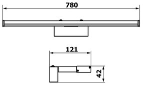 Sapho Sapho, CHICAGO MAX LED svietidlo, 780x120x40 mm, 15W, 230 V, plast, čierna matná
