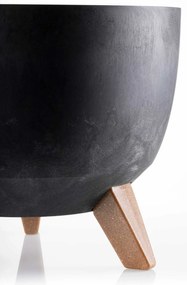 PLASTOVÝ KVETINÁČ ROSA ECO 15X24 CM IMITÁCIA BETÓNU ČIERNA