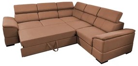 Univerzálna rohová rozkladacia sedacia súprava s úložným priestorom GRANADA hnedá