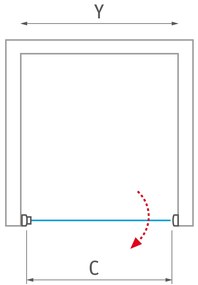 Jednokrídlové sprchové dvere BADEN I na inštaláciu do niky Brillant Sklo TRANSPARENT Univerzální 80 cm