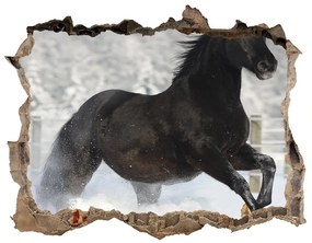 Díra 3D fototapeta nálepka Cválajícím koni sneh nd-k-118892522