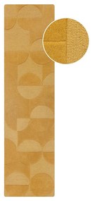 Okrovožltý vlnený koberec behúň 60x230 cm Gigi – Flair Rugs