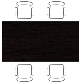 Jedálenský stôl, 120x80 cm, sivá podnož, wenge