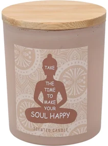 Vonná sviečka Soul Happy, vôňa santalové drevo, 7 x 8,5 cm, 300 g, farba béžová