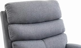 Relaxačné polohovacie TV kreslo VELORA — látka, sivá, nosnosť 130 kg