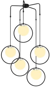 Čierne kovové závesné svietidlo Opviq lights Satyros