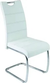 Jedálenská stolička Flora, biela ekokoža%