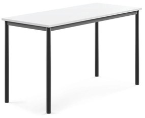 Stôl BORÅS, 1400x600x760 mm, laminát - biela, antracit